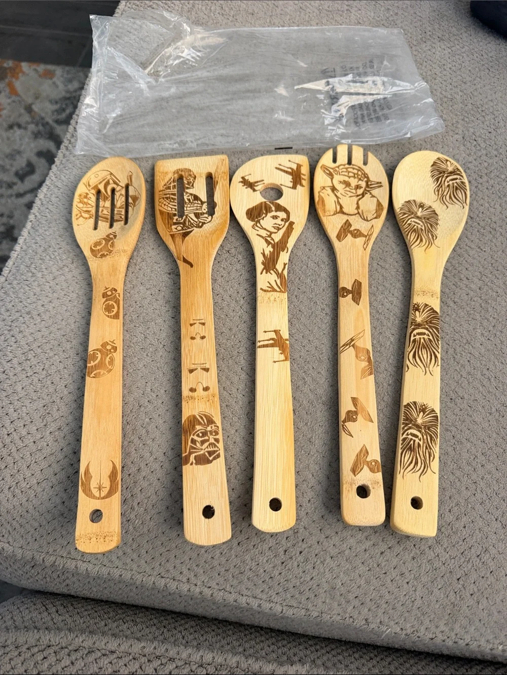 Brand new Star Wars wooden spoon set of 5